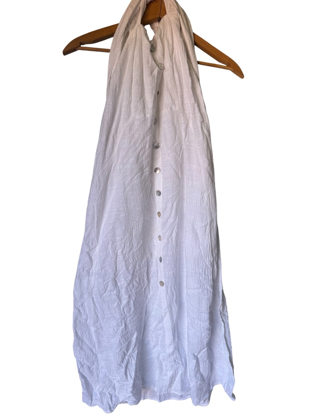 Cotton Candy LA White Retro Button-Front Women’s S Maxi Dress MINTY